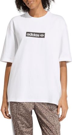 adidas Originals Oversize Logo Graphic T-Shirt in White at Nordstrom, Size X-Large