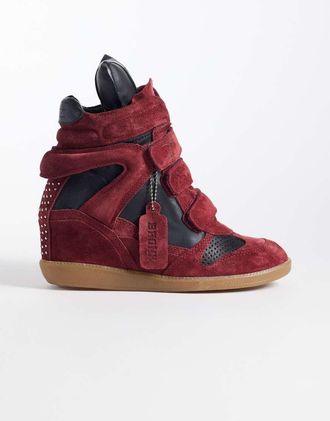 Bronx Jae-yy - Sneakers con zeppa in camoscio rosse e nere-Multi