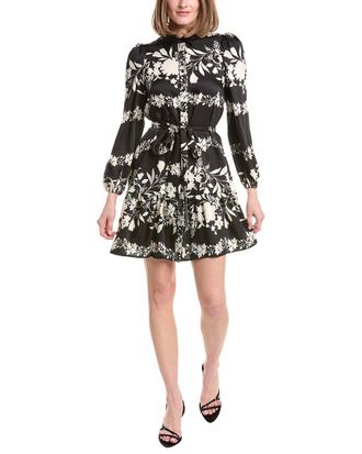 Anne Klein Satin Twill Tiered Shirtdress
