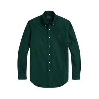 Polo Ralph Lauren Lisa Oxford Custom Fit Overhemd - Heren - Casual Overhemden - Groen - M - Katoen - Overhemden