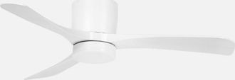 Fabrilamp Abrila - Ventilador Dc Paterna 18w 3 Aspas 6 Velocidades Led Integrado Luz Opcional Control Remoto 27x117x117 Cm Blanco