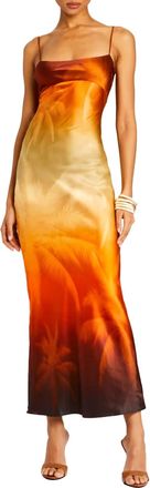 SER.O.YA Kayla Silk Dress In Sunset Palm