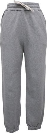 Miu Miu Embroidered Logo Track Pants in Grey Cotton