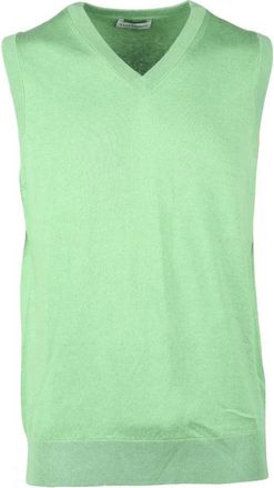 Ballantyne Cotton and Cashmere Knit Vest - Green