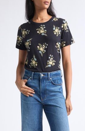 Veronica Beard Carla Floral Print T-Shirt in Black Multi at Nordstrom, Size X-Small
