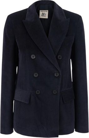 Semicouture Dubbelrijige Jas - Dames - Blazers - Blauw - L - Jassen