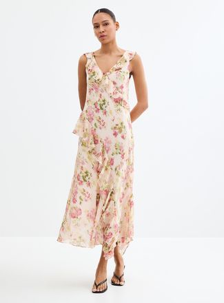 Lucy Paris Womens Blooming rose garden ruffled dress