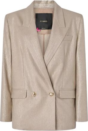 Pinko Cayman Jacket - Dames - Blazers - Beige - L - Wol - Jassen