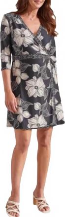 Tribal Tribal Femme Reversible Wrap Dress In Black/taupe