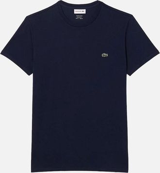 Lacoste Mens Lacoste Monochrome Cotton Pima Jersey Crew-NeckT-Shirt, Navy Blue - Black - Size: 36
