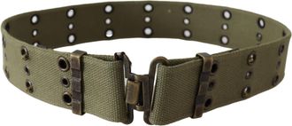 Ermanno Scervino Womens Green Cotton Rustic Bronze Buckle Belt