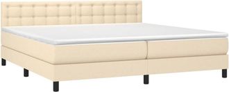 vidaXL Vidaxl - Cama Box Spring Colch&oacute;n Y Luces Led Tela Crema 200x200 Cm