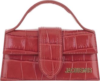 Jacquemus Le Bambino Red Crocodile-Embossed Leather Shoulder Bag