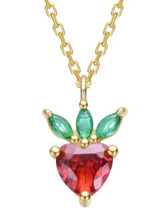 Genevive 14K Plated CZ Pendant Necklace