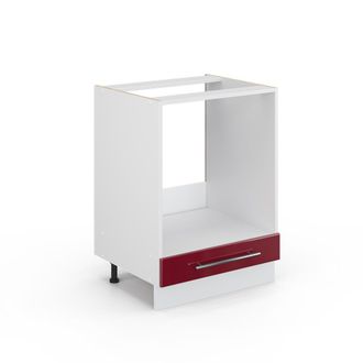 Vicco Armario Para Horno Empotrado Fame-line, Rojo Burdeos Alto Brillo, 60 Cm Sin Encimera Vicco
