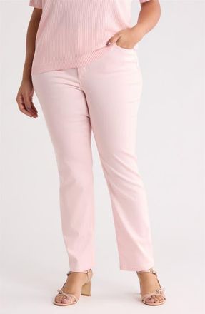 Jones New York Lexington Straight Leg Pants in Petal Pink at Nordstrom, Size 16W