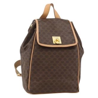 Celine Pre-owned Backpacks, female, Brown, Size: ONE SIZE Pre-owned Vintage Macadam Canvas Backpack