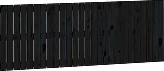 vidaXL Cabecero De Cama De Pared Madera Maciza Pino Negro 166x3x60 Cm Vidaxl