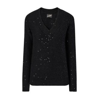 MC2 Saint Barth V-neck Knitwear, female, Black, Size: M Black Sweaters for Men