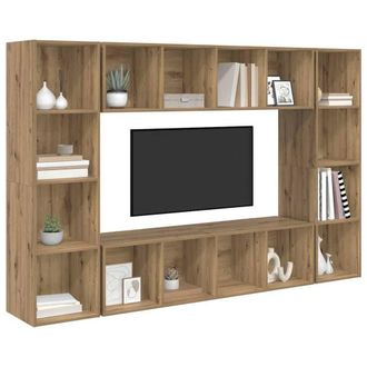 Berkfield Home TV Cabinet 4 pcs Brown 37 x 37 x 142.5 cm Engineered wood