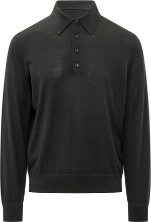 Tom Ford Tops, Heren, Zwart, XL, Wol, Wol Polo Shirt