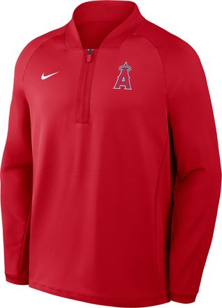 Nike Los Angeles Angels Authentic Collection Nike Mens Dri-FIT MLB 1/2-Zip Long-Sleeve Top in Red | 04H962QANG-KRR