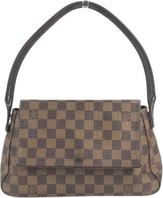 Louis Vuitton Pre-owned Damier Canvas Tote Tas - Dames - Vintage Handtas - Bruin - ONE Size - Leer - Vintage