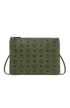 MCM Crossbody Pouch in Visetos Original in Green at Nordstrom