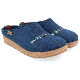Haflinger Grizzly Pistengl&uuml;ck Hausschuhe - Unisex | blau