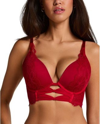 Hunkem&ouml;ller Marianna Push-Up Longline Bra in Chili Pepper at Nordstrom, Size 34D