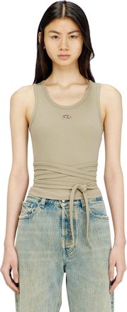 Diesel Crop top with wrap-around design - T-Shirts - Woman - Beige