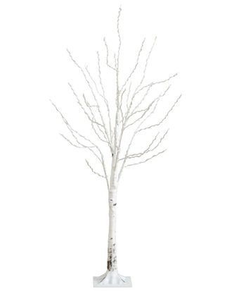 Nearly Natural 4Ft Pre-Lit Artificial White Birch Tree With 240 Color Changing Led Lights
