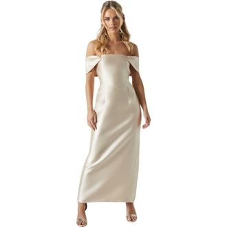 Coast Petite Column Midi Bridesmaid Dress in Champagne at Nordstrom, Size 0P