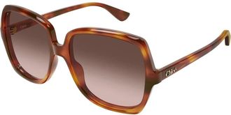 Chlo&eacute; Zonnebril - Dames - Zonnebrillen - Bruin - 59 MM - Nylon - Accessoires