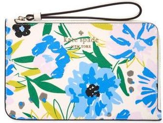 Kate Spade New York cameron festival floral leather wristlet in Cream Multi at Nordstrom Rack