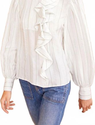 Ulla Johnson Adelaide Striped Shirt Blouse In Chalk