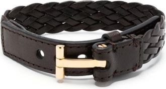 Tom Ford Brown Leather Necklace Marrone Noos