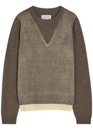 Maison Margiela Layered Wool Jumper - Brown Light - S