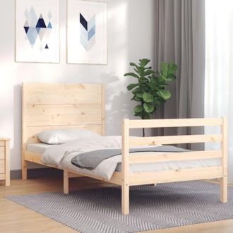vidaXL Estructura De Cama Con Cabecero Madera Maciza Vidaxl