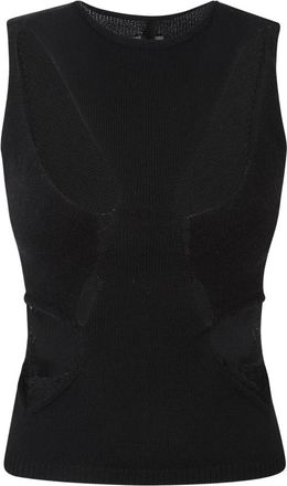 Rick Owens Tanja Top - Dames - Tops zonder mouwen - Zwart - L - Wol - Tops