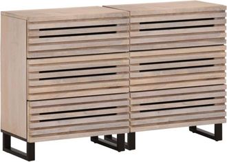 vidaXL Sideboards 2 pcs 60x34x75 cm Solid Wood Mango vidaXL