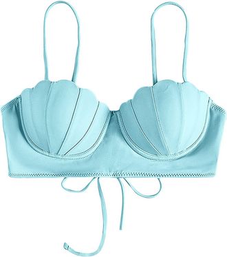 Generic Ladies Bikini Top Strappy Seashell Swim Tops Sexy Push Up Underwired Bra Bikini Top Swim Bra SwimmingCropSwimming Tops Swimwear Beachwear Women Beach 