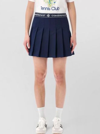 Casablanca pleated wool blend mini skirt logo