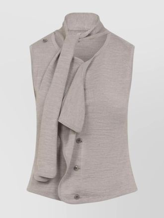 Christophe Lemaire asymmetrical sleeveless cardigan scarf collar