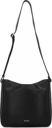 Kazar Zwarte leren handtas met verstelbare band - Dames - Schoudertassen - Zwart - ONE Size - Leer - Tassen
