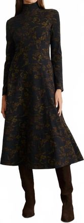 Tanya Taylor Thea Dress In Black/forest Green