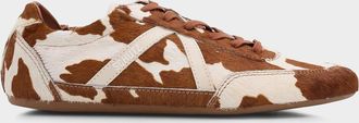 Schutz Eight Cow-Print Fur Low-Top Sneakers