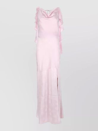 Rotate cowl neck floor length dress side slit