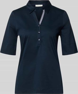 Eterna Bluse mit 1/2-Arm und kurzer Knopfleiste in Marine, Gr&ouml;&szlig;e 34