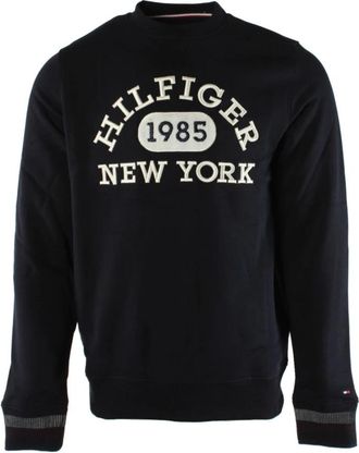 Tommy Hilfiger Sweater - Heren - Sweatshirts - Blauw - S - Katoen - Hoodies & sweatvesten